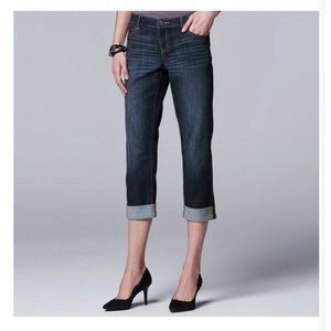 Simply Vera Vera Wang Denim Roll Cuff Capri Size 16